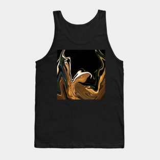 Electric Gold  - Digital Liquid Paint Swirls Tank Top